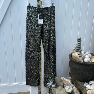 Brand new, Zara, flare fit, sequin, wide leg pants elastic waistband